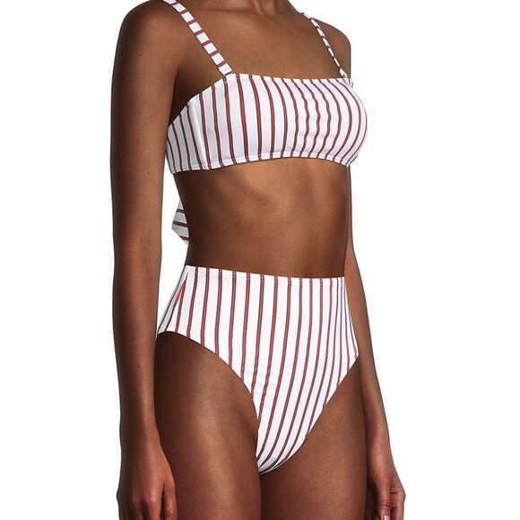 Red and white PinStripe Tie Back Top we wore what - Picture 2 of 3